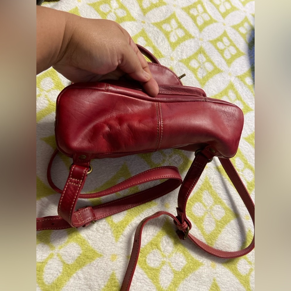 FOSSIL Red Leather SMALL Backpack - Picture 2 of 10